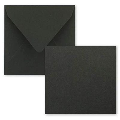 Afbeelding van Vierkante enkele kaartenset 15 x cm met enveloppen kraftpapier zwart 25 stuks voor wenskaarten en meer FarbenFroh by GUSTAV NEUSER