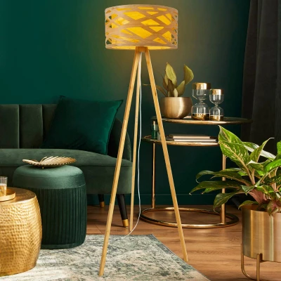 Afbeelding van Näve Vloerlamp Finja met statiefframe van bamboe