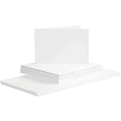 Afbeelding van Kaarten En Enveloppen, 15x15 cm, 16x16 Wit, 50 Set, 1 Doos