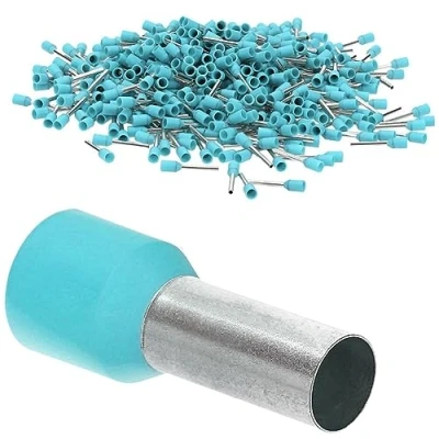 Afbeelding van 500 stuks Kalitec AE03406TK adereindhulzen geïsoleerd 0,34 mm² 6 mm lang turkoois I Made in Germany Industriële kwaliteit