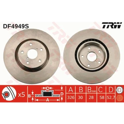 Afbeelding van Trw Remschijf DF4949S