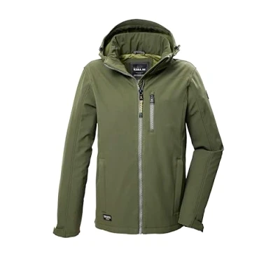 Afbeelding van G.I.G.A. DX heren Softshell jack/outdoorjack met afritsbare capuchon GW 29 MN SFTSHLL JCKT, dunkeloliv, L, 41866 000