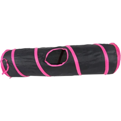 Afbeelding van Speeltunnel nylon 85x25 cm zwart/roze Gebr. de Boon