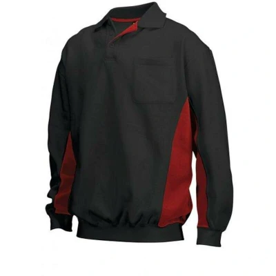 Afbeelding van Tricorp 302001 Polosweater Bicolor Borstzak Zwart/Rood
