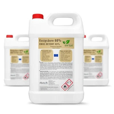 Afbeelding van Azijnzuur, 60% premium kwaliteit, azijnessence, 3 x 5 l (15 l)