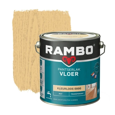 Afbeelding van Rambo Pantserlak Vloer Transparant Mat Lak 2,5 liter 0000 Kleurloos