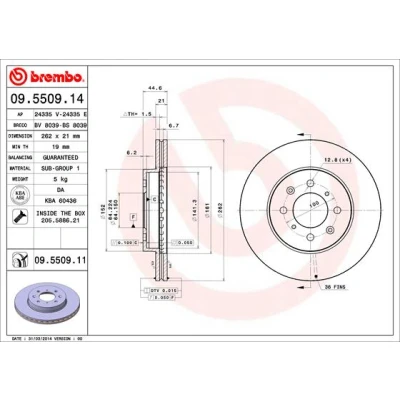 Afbeelding van Brembo Remschijf 09.5509.11
