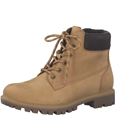 Afbeelding van Tamaris DAMES Laarzen, Vrouwen Veterlaarzen,veterschoenen,halve laarzen,veters,CORN,40 EU