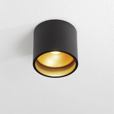 Afbeelding van Artdelight Ormond Plafondverlichting Ø 11 X 10 Cm 7W Dimbare LED Incl. IP54 Zwart En Mat Goud