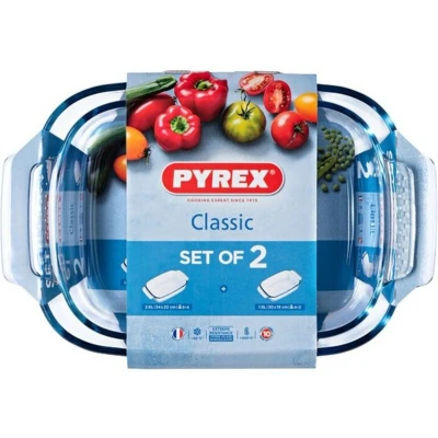 Afbeelding van Set met ovenschalen Pyrex Classic Transparant Borosilicaatglas (2 pcs)