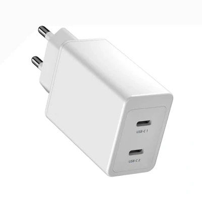Afbeelding van Rolio USB C Adapter Oplader 2x 45W Snellader Lader geschikt voor iPhone &amp; Samsung Universeel
