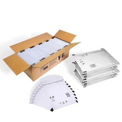 Afbeelding van 100 enveloppen luchtkussenenveloppen DIN A4 zelfklevende maat F/6 F6 wit (240 mm x 350 mm) gewatteerde bekleding envelop tassen