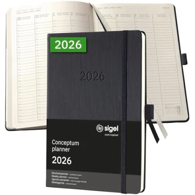 Afbeelding van SIGEL C2619 Wochenkalender Conceptum 2026, ca. A5, , schwarz: Agenda Conceptum, Classic, Hardcover