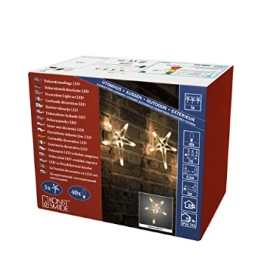 Afbeelding van Konstsmide Decoratieve Verlichting Lichtdecoratie Ster Transparant 40 lampen LED 2,4 W A