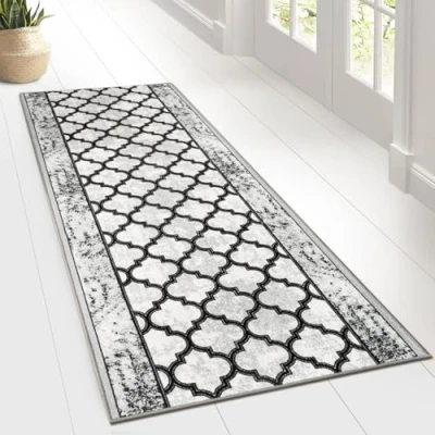Afbeelding van Limerick tapijtloper met patroon, op maat gemaakte fijn weefsel voor keuken, hal en woonkamer, vintage ornament, oosters rooster (80 x 200 cm)