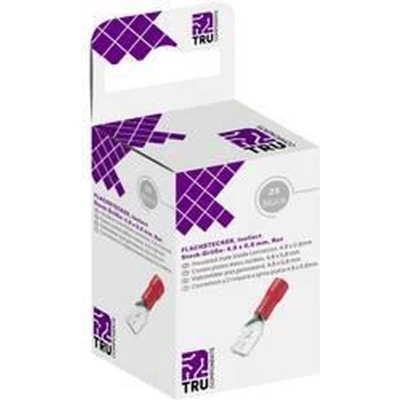 Afbeelding van TRU COMPONENTS T1904C109 Assortiment platte stekkers (male) Insteekbreedte: 4.80 mm Insteekdikte: 0.80 180 Deels geïsoleerd Rood 25 stuk(s)