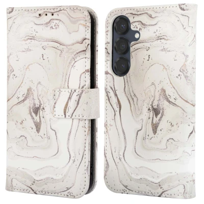 Afbeelding van Samsung Galaxy S25 Hoesje Kunstleder imoshion Bookcase Sandy Marble Telefoonhoesje