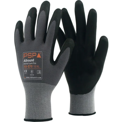 Afbeelding van Allround Nitrile Foam Plus Handschoenen Grijs/Zwart (Maat 9/L)