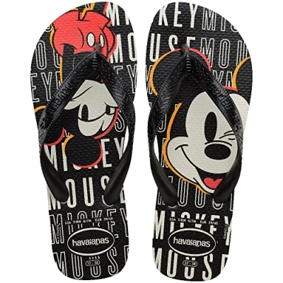 Afbeelding van Havaianas Unisex Top Disney Flip Flop, Zwart, 9/10 UK, 43/44 EU
