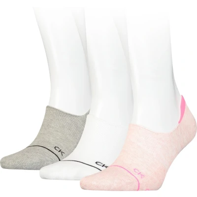 Afbeelding van 3 x Calvin Klein Footies High Cut Pink Melange Combo One maat Size (37 41)
