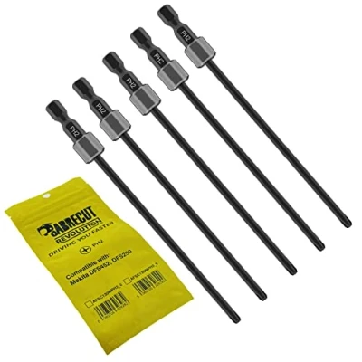 Afbeelding van 5 x SabreCut AFSC130MPH2_5 130mm PH2 voor Makita DFS250 DFS452 199155 7 Autofeed Collated Gipsplaten Schroevendraaier Gun Bit Single Ended Phillips No.2 Heavy Duty
