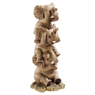 Afbeelding van Design Toscano NG33769 Olifanten figuur, afmetingen: 10 x 4 25,5 cm,Standaard