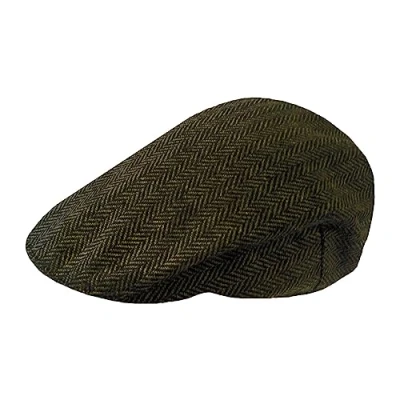 Afbeelding van TOSKATOK® Tweed platte petten voor heren, Olijf Visgraat, S M