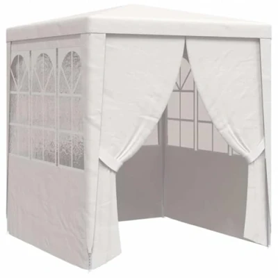 Afbeelding van vidaXL Partytent met Zijwanden Feesttent Tuintent Paviljoen Tuinprieel Prieel Scherm Tuinpaviljoen Partytenten Luifel Professioneel 90 g/m² 2x2 m Wit