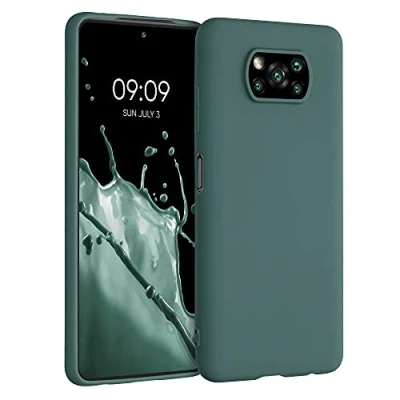 Afbeelding van kwmobile telefoonhoesje geschikt voor Xiaomi Poco X3 NFC / Pro Hoesje smartphone Back cover in blauwgroen