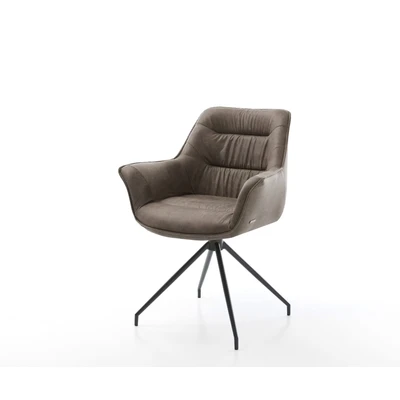 Afbeelding van Draaistoel Kaira Flex kruisframe conisch zwart taupe vintage 180 draaibaar