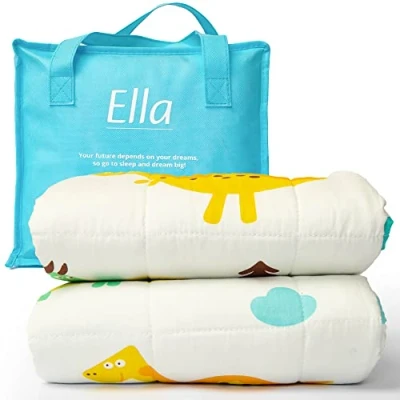 Afbeelding van Ella® Verzwaringsdeken Kind 2,4kg 90 x 120cm Zwaartedeken Weighted Blanket Verzwaarde Deken OEKO TEX Katoen Dino