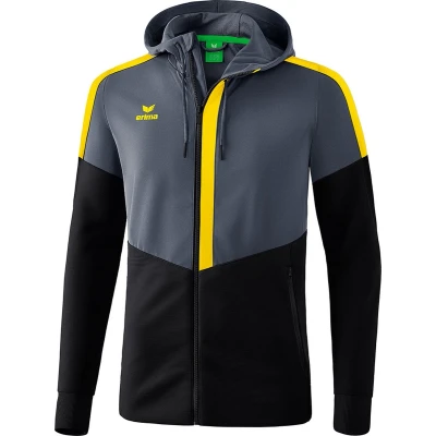 Afbeelding van Erima Squad trainingsjack met capuchon slate grey/zwart/geel 34 / M