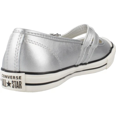 Afbeelding van Converse Chuck Taylor ALL STAR Dainty MARY JANE Ballerina&#039;s met enkelbandjes, Dames, Maat: 37, Silver Leer