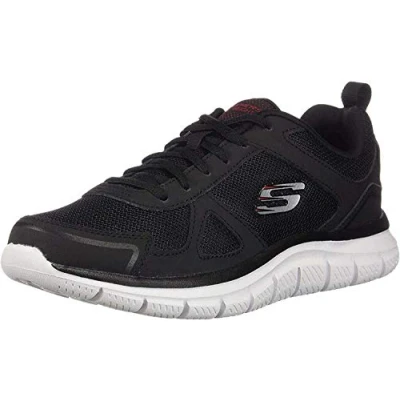 Afbeelding van Skechers Track Scloric heren Sneaker,Black Red Bkrd,42.5 EU