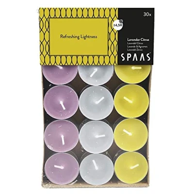 Afbeelding van SPAAS 30 Theelichten Geur assorti kleuren, ± 4,5 uur Refreshing Lightness