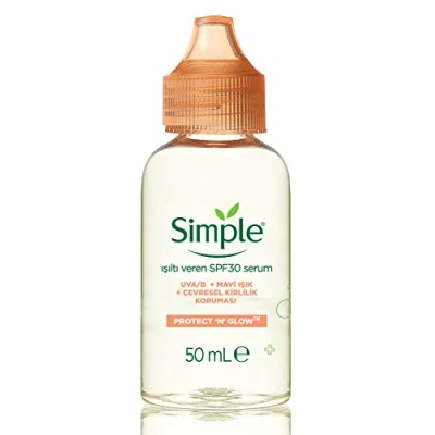 Afbeelding van Simple Protect &#039;N&#039; Glow Radiance Booster SPF 30 Voor Gloeiende Huid Onzichtbare Zonbescherming 50 ml