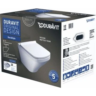 Afbeelding van Duravit Durastyle pack wandcloset rimless diepspoel zitting wit Tijdloze uitstraling