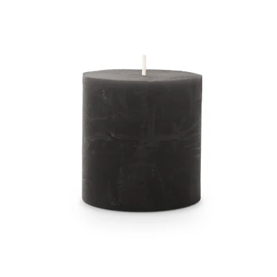 Afbeelding van Spaas Rustieke Pillarkaars 70/70 mm 25u zwart