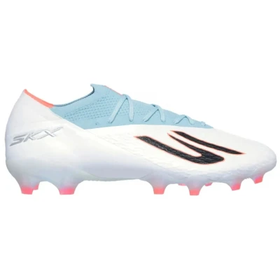 Afbeelding van Skechers Performance SKX 2 Elite FG Voetbalschoenen met kunststof noppen, Heren, Maat: 44, White/turquoise/pink Schoenen