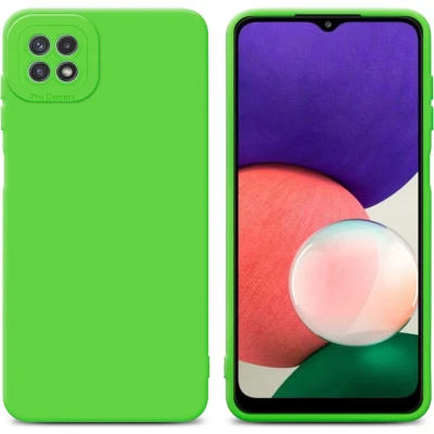 Afbeelding van Cadorabo Hoesje geschikt voor Samsung Galaxy A22 5G in FLUID GROEN Beschermhoes TPU silicone Cover Case