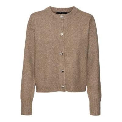 Afbeelding van Vero Moda Vmfiona Short Button Vest, Dames, Maat: Small, Moon rock