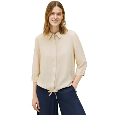 Afbeelding van Cecil MIT Struktur Overhemdblouse, Dames, Maat: Small, Beige