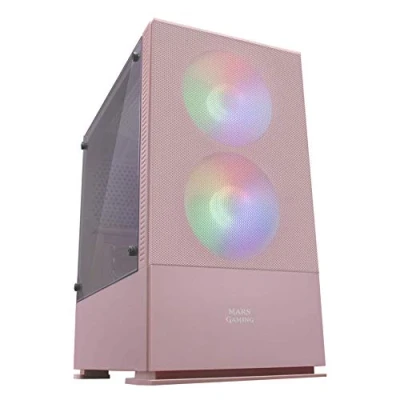 Afbeelding van Mars Gaming MCZP, Premium Compact PC Case, MicroATX, Paneel+Front Mesh, Roze