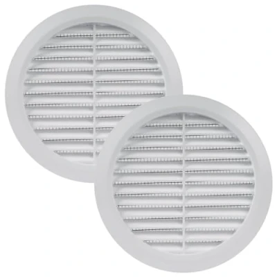 Afbeelding van Vent Systems 2 stuks, 125 mm, wit, ventilatieafdekking, ronde ventilatiesleuven, barbecue afdekking, geïntegreerde insectenbescherming, HVAC ventilatieopeningen voor badkamer, thuiskantoor en keuken