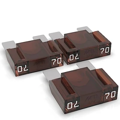 Afbeelding van Auprotec Maxi Platte stekkerzekering van 20 80 A, steekzekering, smeltzekering, selectie: 70 A , bruin, 3 stuks.