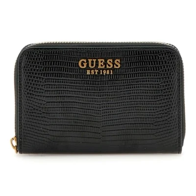 Afbeelding van GUESS Portemonnee Sibel SLG Medium Zip Around Wallet Black Zwart