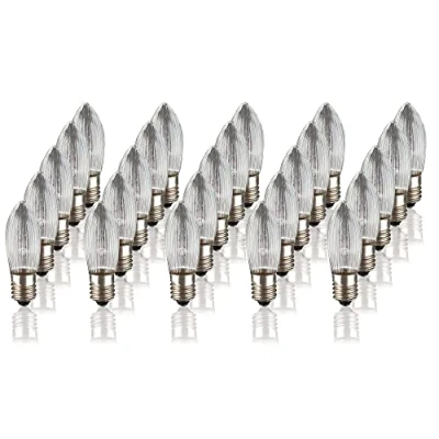 Afbeelding van hellum Vervangende kaarsen voor kaarsboog, 25 stuks, 55 V, 3 W, geribbelde kerstboom, kaarsen, lichtketting, binnen met 4 brandpunten, lampen lichtboog, E10/55V/3W/22 lumen, 916119
