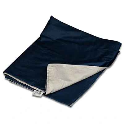 Afbeelding van Hoes Voor de verzwaringsdeken van Ella 7kg en 9kg variant 150x200cm Gemaakt 100% biologisch katoen Blauw &amp; grijs