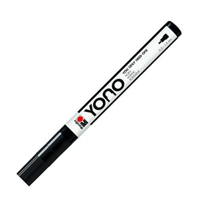 Afbeelding van Marabu YONO Marker, 124001073, zwart 073, veelzijdige acrylstift met fijne Japanse ronde punt, 0,5 1,5 mm, waterbasis, lichtecht en waterbestendig, voor bijna alle ondergronden