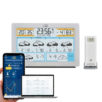 Afbeelding van TFA Dostmann WiFi weerstation TFA.me ID 02, 35.8100.54, weersvoorspelling door wetter.com 3 6 dagen, Online portal, incl buitensensor draadloos, regenwaarschijnlijkheid, waarschuwingsfunctie, zilver